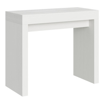 Mesa consola Roxell - Mesa consola extensible 90x40/196 cm Roxell pequeña blanca ceniza