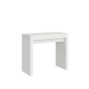 Mesa consola Roxell - Mesa consola extensible 90x40/196 cm Roxell pequeña blanca ceniza