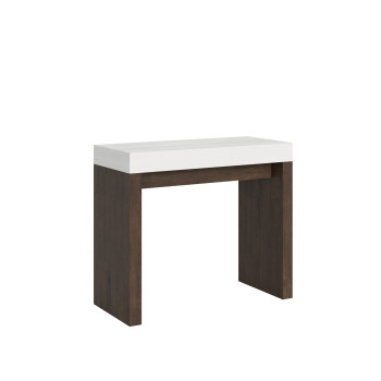 Mesa consola Roxell - Mesa consola extensible 90x40/300 cm Roxell Fresno blanco
