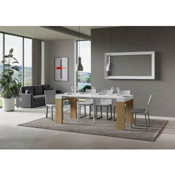 Mesa consola Roxell - Mesa consola extensible 90x40/300 cm Roxell Fresno blanco