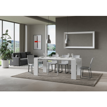 Mesa consola Roxell - Mesa consola extensible 90x40/300 cm Roxell Fresno blanco