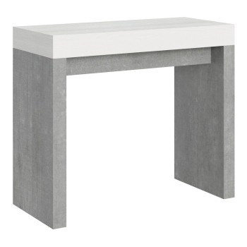 Mesa consola Roxell - Mesa consola extensible 90x40/300 cm Roxell Fresno blanco