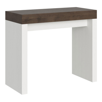 Mesa consola Roxell - Mesa consola extensible 90x40/300 cm Roxell Fresno blanco