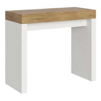 Mesa consola Roxell - Mesa consola extensible 90x40/300 cm Roxell Fresno blanco
