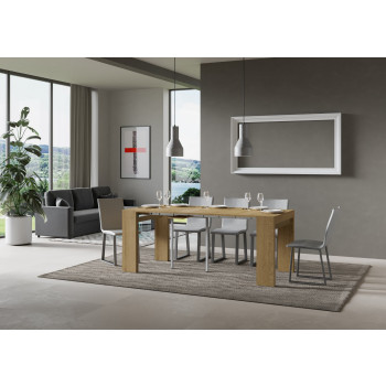 Mesa consola Roxell - Mesa consola extensible 90x40/300 cm Roxell Fresno blanco