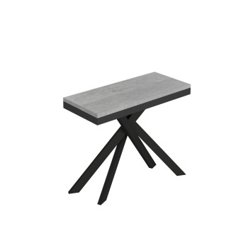 Consola Saki Evolution con patas y estructura en color antracita - Consola extensible Saki Small Evolution 90x40/196 cm con madera de fresno blanco y patas en color antracita