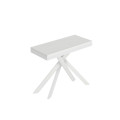 Mesa consola extensible Saki Small Evolution 90x40/196 cm con patas y estructura en color blanco