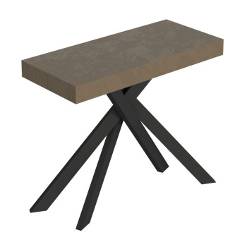 Consola Saki con patas antracita - Consola extensible Saki pequeña de cachemira 90x40/196 cm con patas antracita