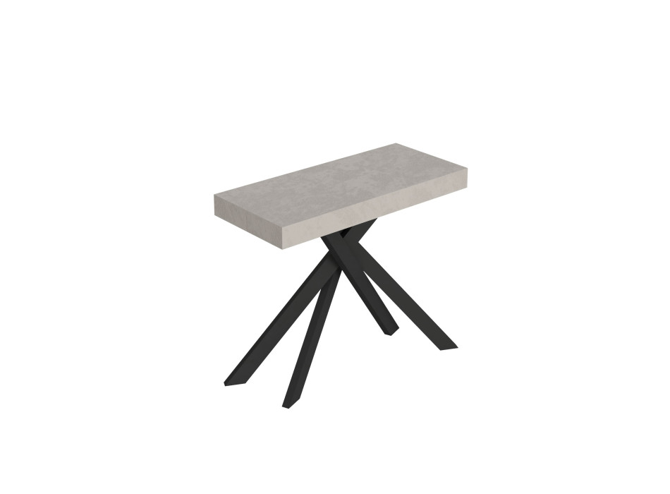 Consola Saki con patas antracita - Consola extensible Saki pequeña de cachemira 90x40/196 cm con patas antracita