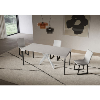 Consola Saki con patas blancas - Consola extensible 90x40/196 cm Saki Pequeña cachemir con patas blancas