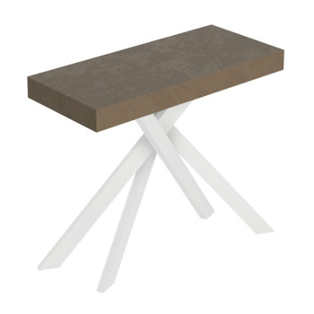 Consola Saki con patas blancas - Consola extensible 90x40/196 cm Saki Pequeña cachemir con patas blancas