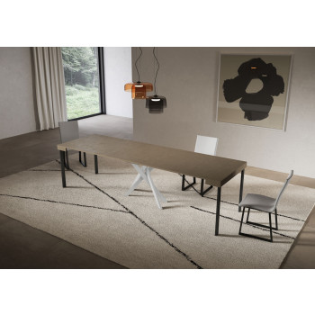 Consola Saki con patas blancas - Consola extensible 90x40/300 cm Saki cachemir con patas blancas