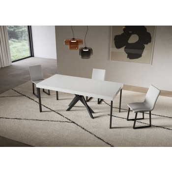 Consola Saki Premium con patas antracita - Consola extensible 90x40/196 cm Saki Small Premium cachemir con patas antracita