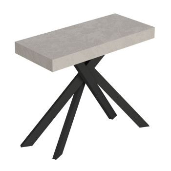 Consola Saki Premium con patas antracita - Consola extensible 90x40/196 cm Saki Small Premium cachemir con patas antracita