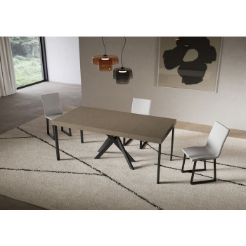 Consola Saki Premium con patas antracita - Consola extensible 90x40/300 cm Saki Premium cachemir con patas antracita