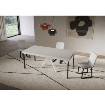 Consola Saki Premium con Patas Blancas - Consola Extensible 90x40/300 cm Saki Premium Cashmere con Patas Blancas