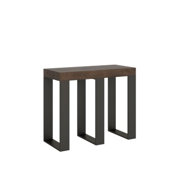 Consola Sintesi con estructura antracita - Consola extensible 90x40/300 cm Sintesi Premium Roble Natural con estructura antracita