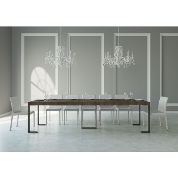 Consola Sintesi con estructura antracita - Consola extensible 90x40/300 cm Sintesi Premium Roble Natural con estructura antracita