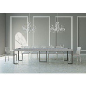 Consola Sintesi con estructura antracita - Consola extensible 90x40/300 cm Sintesi Premium Roble Natural con estructura antracita