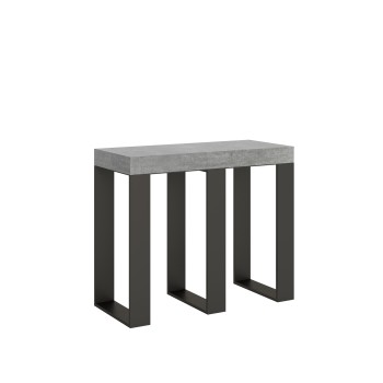 Consola Sintesi con estructura antracita - Consola extensible 90x40/300 cm Sintesi Premium Roble Natural con estructura antracita