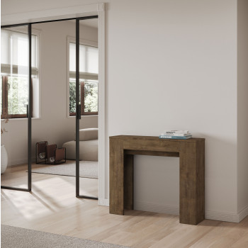 Consola Slick - Consola extensible 90x25/181 cm Fresno blanco Slick