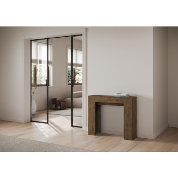 Consola Slick - Consola extensible 90x25/181 cm Fresno blanco Slick