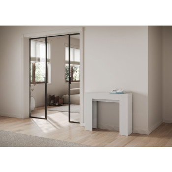 Consola Slick - Consola extensible 90x25/181 cm Fresno blanco Slick