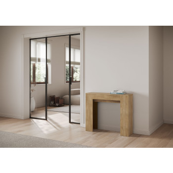 Consola Slick - Consola extensible 90x25/181 cm Fresno blanco Slick