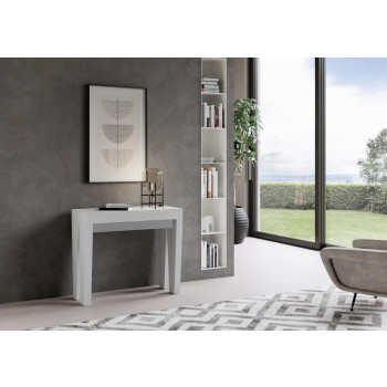Consola Spimbo - Consola extensible 90x40/196 cm Spimbo Pequeña Fresno Blanco