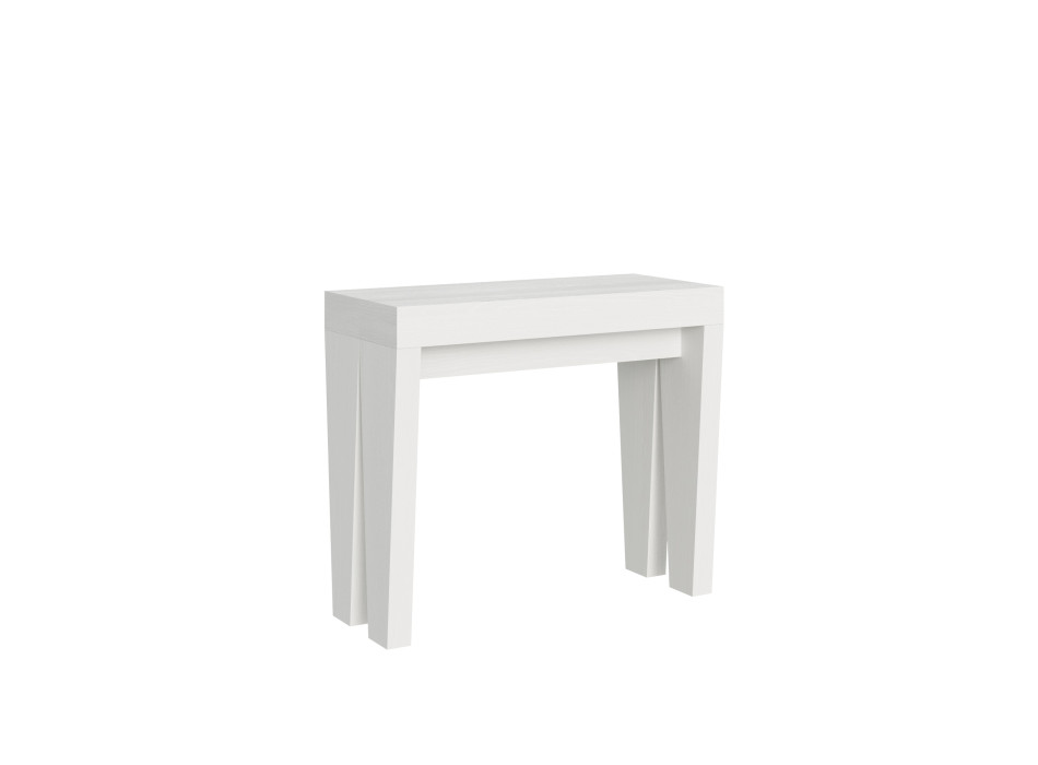 Consola Spimbo - Consola extensible 90x40/196 cm Spimbo Pequeña Fresno Blanco