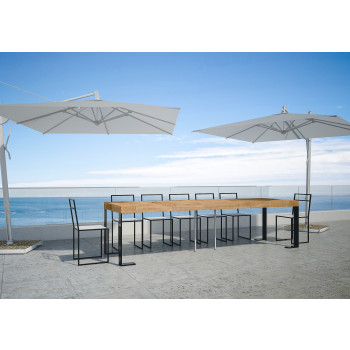 Consola Tecno con patas antracita - Consola extensible Tecno Premium 90x40/300 cm en roble natural con patas antracita