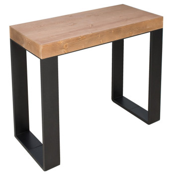 Consola Tecno con patas antracita - Consola extensible Tecno Premium 90x40/300 cm en roble natural con patas antracita
