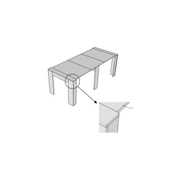 Consola Venus - Consola extensible 90x48/296 cm Venus fresno blanco con extensiones interiores