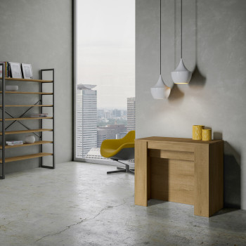 Consola Venus - Consola extensible 90x48/296 cm Venus fresno blanco con extensiones interiores