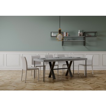 Consola Xenia con estructura antracita - Consola extensible 90x40/196 cm Xenia Small Premium Roble Natural con estructura antracita