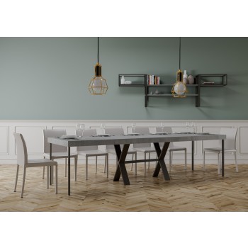 Consola Xenia con estructura antracita - Consola extensible 90x40/300 cm Xenia Premium Roble Natural con estructura antracita