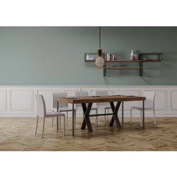 Consola Xenia con estructura antracita - Consola extensible 90x40/300 cm Xenia Premium Roble Natural con estructura antracita