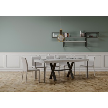 Consola Xenia con estructura antracita - Consola extensible 90x40/300 cm Xenia Premium Roble Natural con estructura antracita