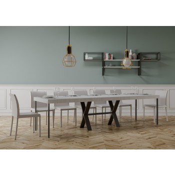 Consola Xenia con estructura antracita - Consola extensible 90x40/300 cm Xenia Premium Roble Natural con estructura antracita