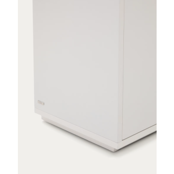 Aparador Abilen de 3 puertas, chapa de roble y lacado blanco, 180 x 75 cm, FSC 100%