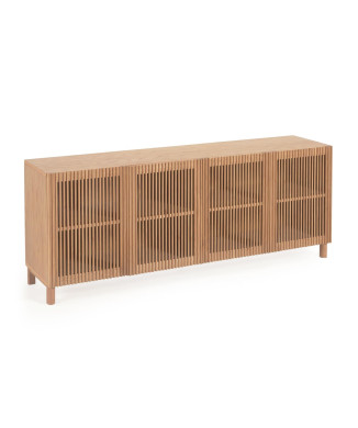 Aparador Beyla de 4 puertas en madera maciza y chapa de roble 180 x 71,5 cm FSC 100%