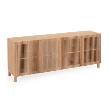 Aparador Beyla de 4 puertas en madera maciza y chapa de roble 180 x 71,5 cm FSC 100%