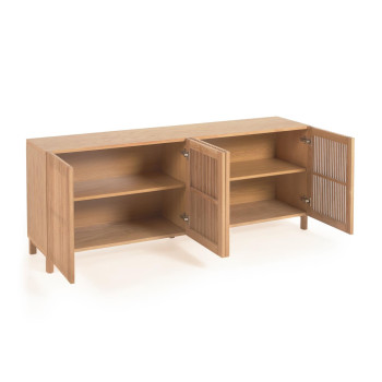 Aparador Beyla de 4 puertas en madera maciza y chapa de roble 180 x 71,5 cm FSC 100%