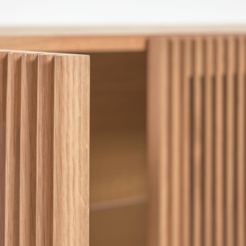 Aparador Beyla de 4 puertas en madera maciza y chapa de roble 180 x 71,5 cm FSC 100%