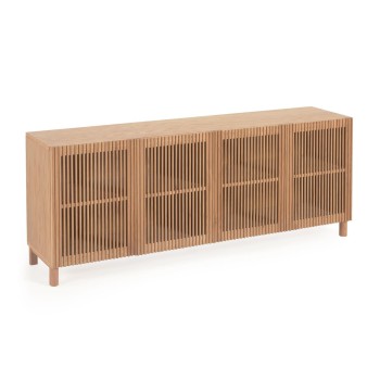 Aparador Beyla de 4 puertas en madera maciza y chapa de roble 180 x 71,5 cm FSC 100%