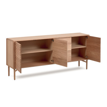 Aparador Lenon de 3 puertas y 3 cajones en madera y chapa de roble, 200x86 cm, Crédito FSC MIX