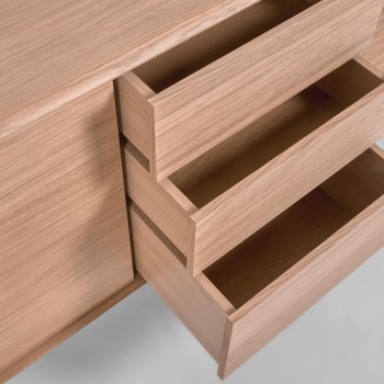 Aparador Lenon de 3 puertas y 3 cajones en madera y chapa MIX Crédito