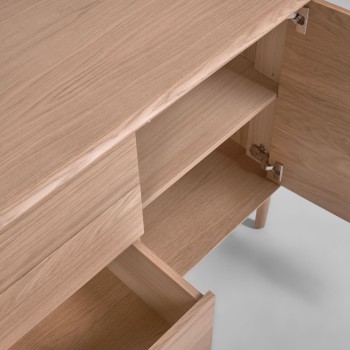 Aparador Lenon de 3 puertas y 3 cajones en madera y chapa MIX Crédito