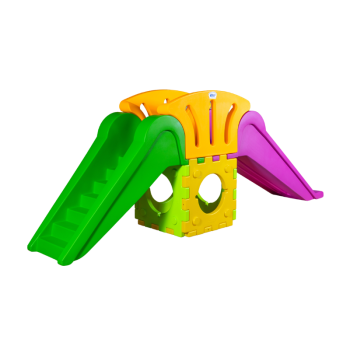 Juguete cúbico modelo o2000 – juego modular con 1 tobogán grande y 1 escalera.