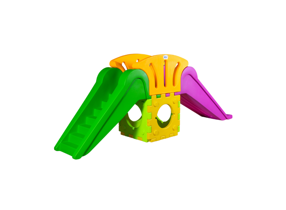 Juguete cúbico modelo o2000 – juego modular con 1 tobogán grande y 1 escalera.